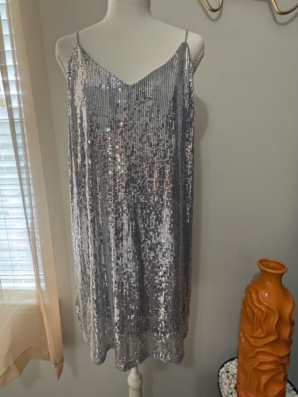 a new day Silver Sequin Slip Mini Dress
